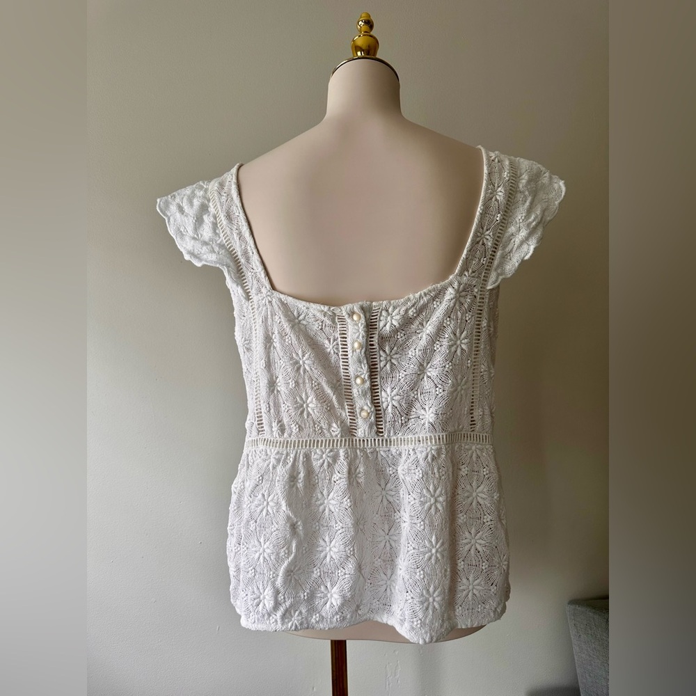 Sézane White Crochet Blouse Amande - Picture 4 of 6
